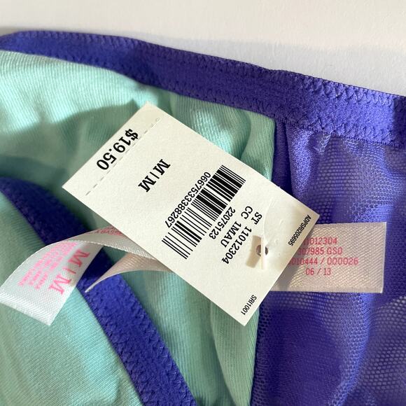 Victoria's Secret PINK Bralette Womens Medium Purple Dot Spot Mesh Bandeau - Picture 9 of 10